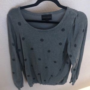 Gray and black polka dot sweater